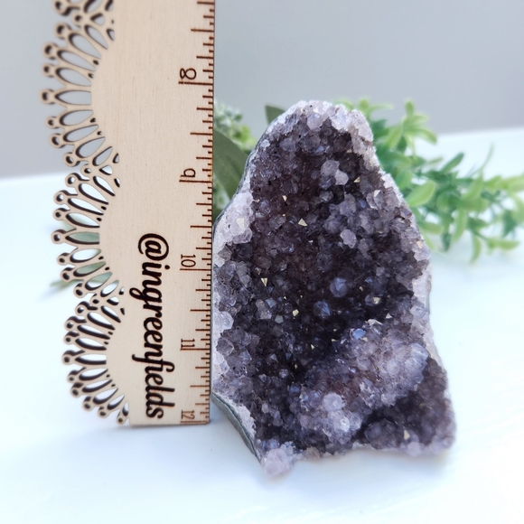 Violet amethyst cut base with cluster druzy - crystals gemstone rock - Picture 13 of 13